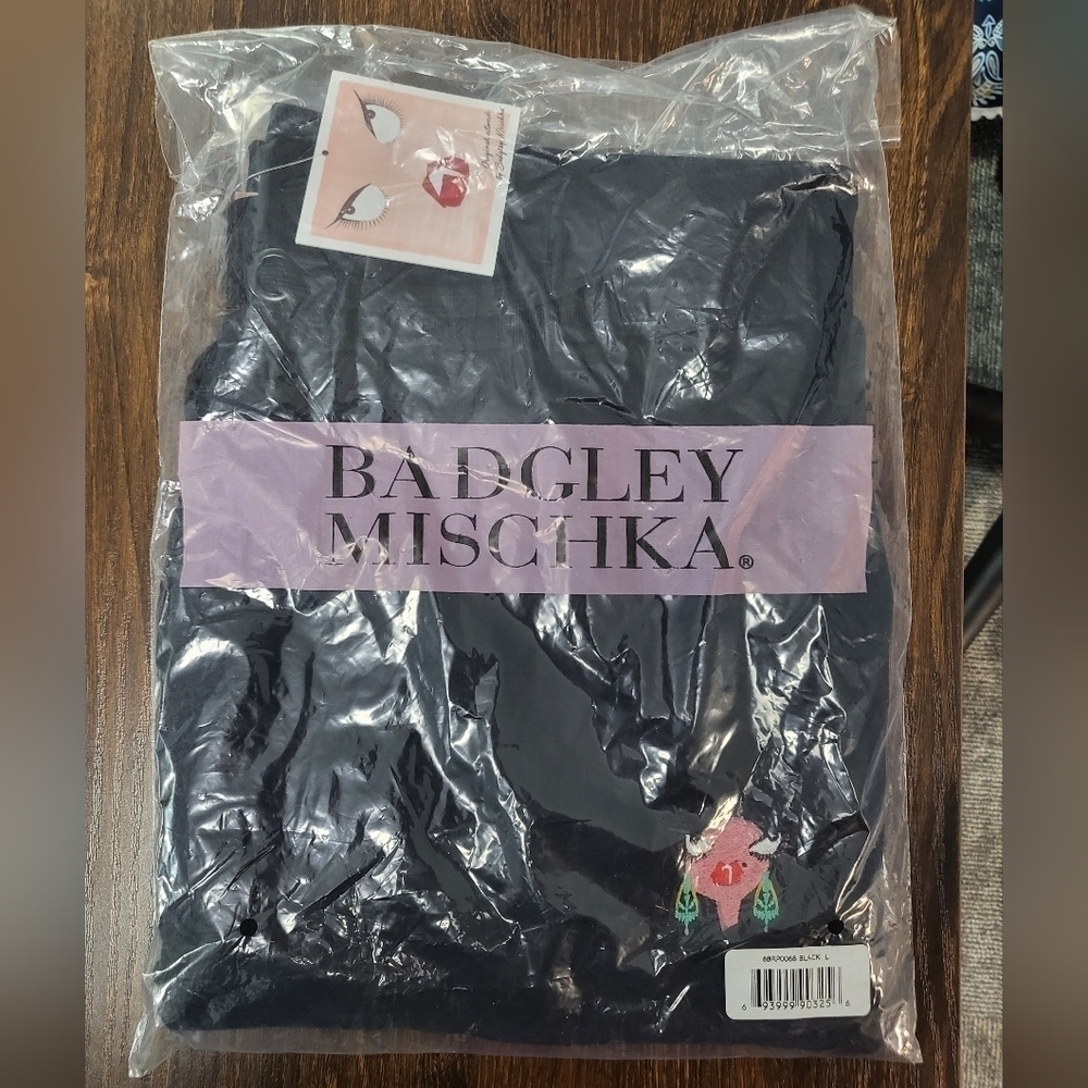 NWT Badgley Mischka Embroidered Logo Design French Terry Pull On Jogger Pants - Picture 4 of 6